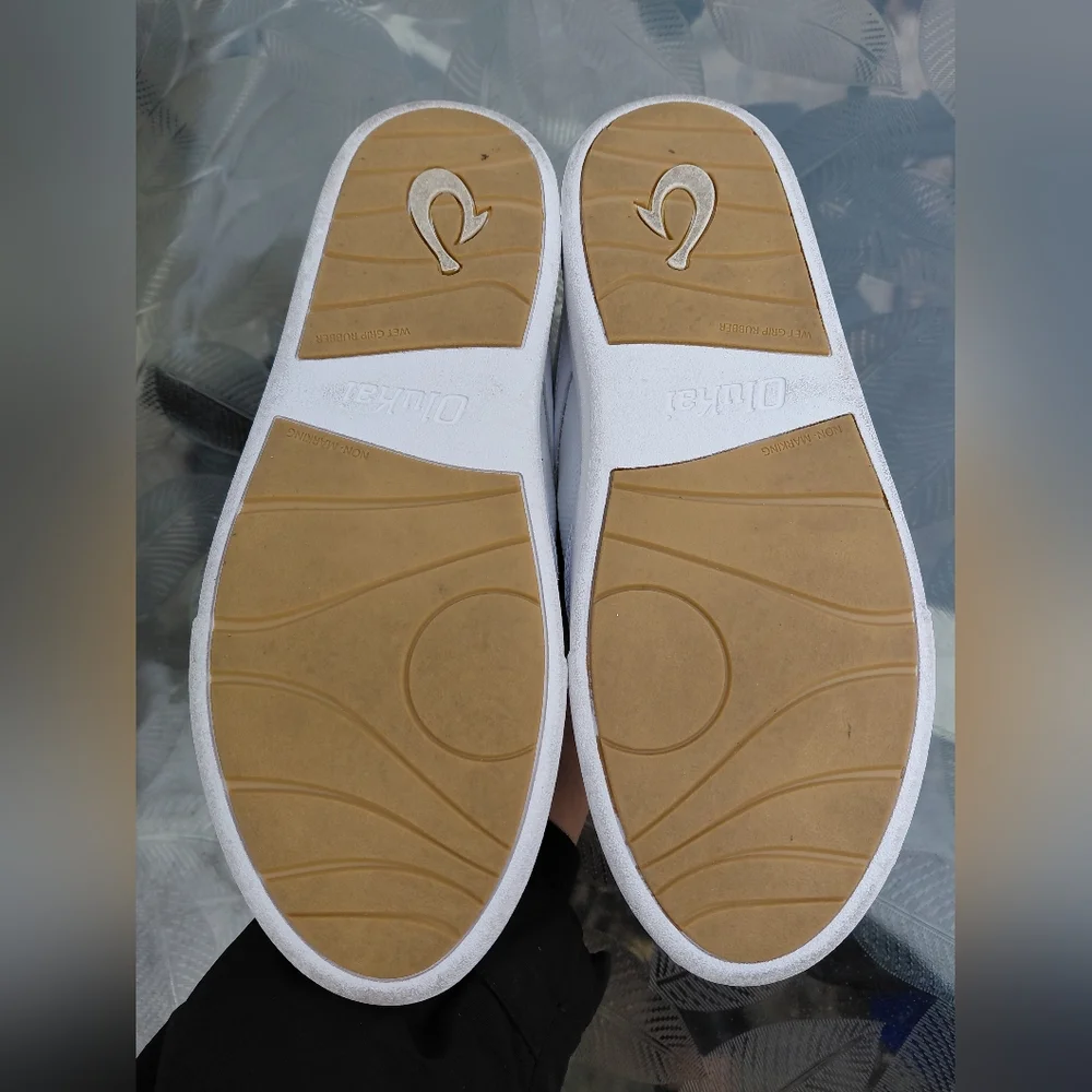 Olukai Kilea Women Size 8.5 White Leather Casual Sneakers